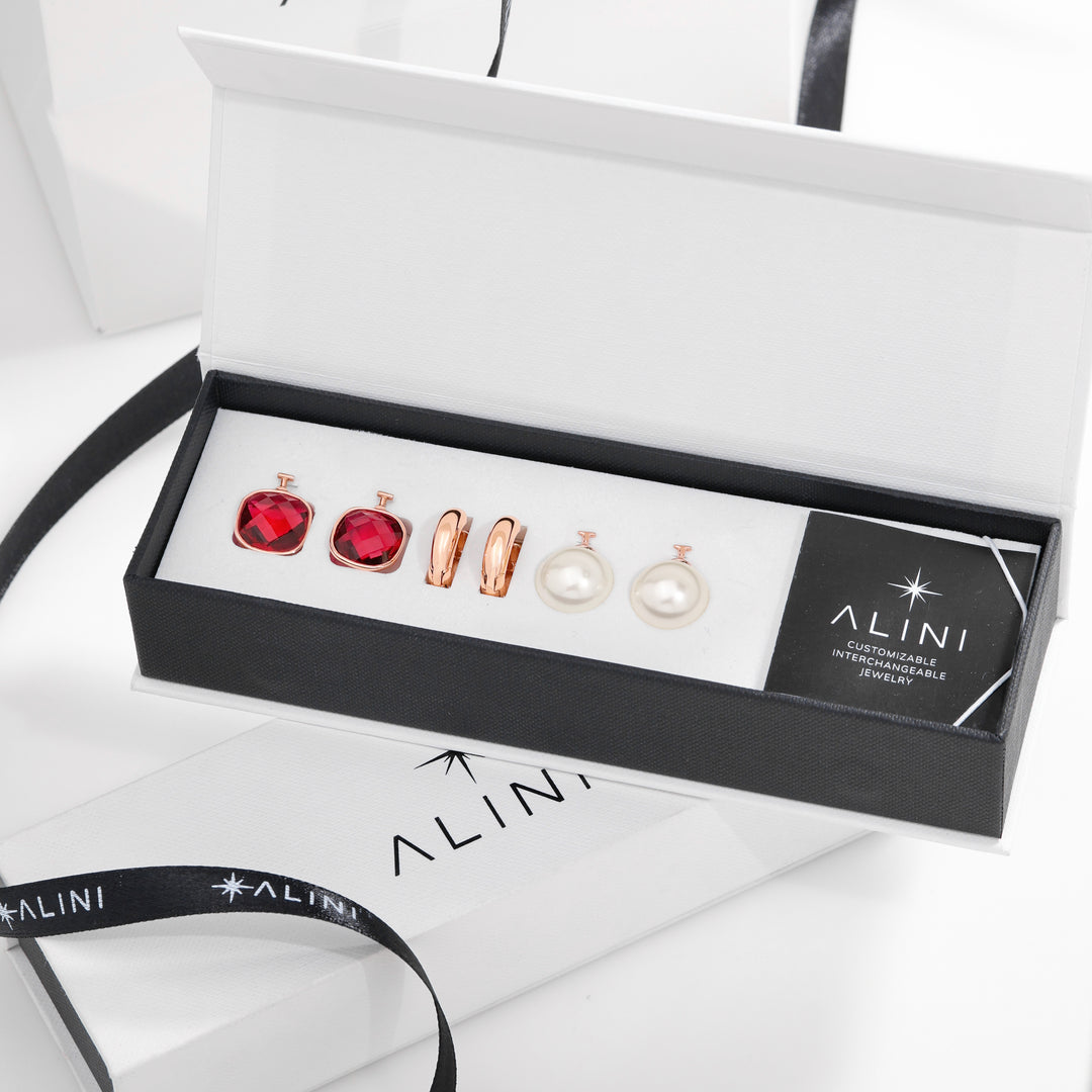 3-in-1 Rose Gold Hoops