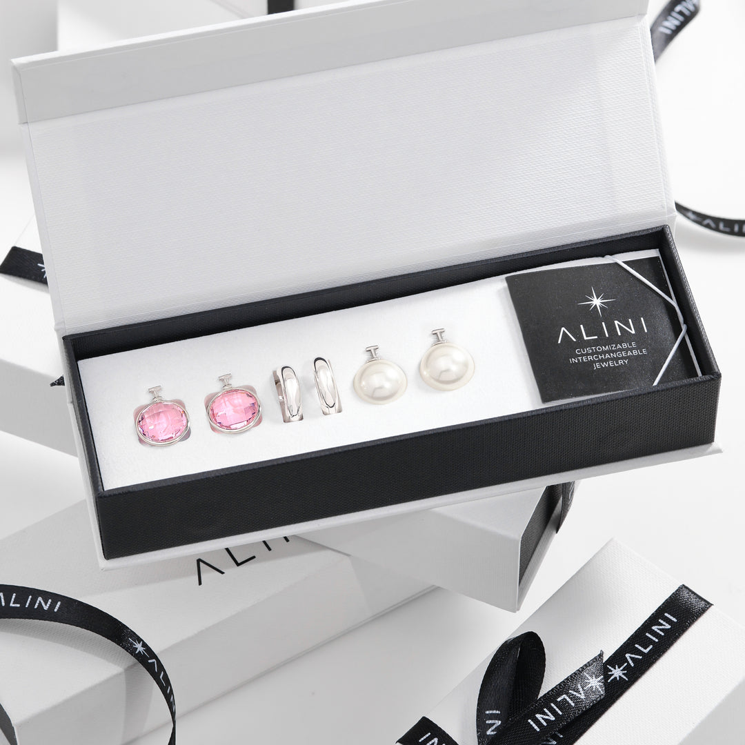 3-in-1 Silver Hoops