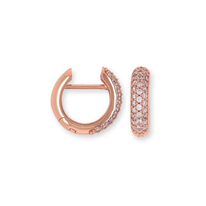 Rose Gold Pavé Hoops