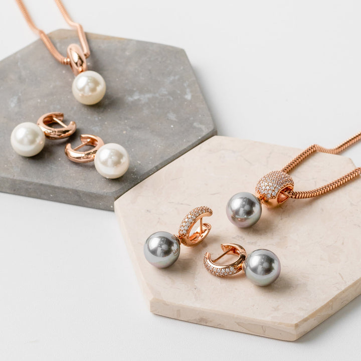 Rose Gold Pavé Hoops