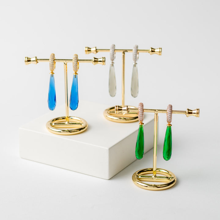 Silver Pavé Hoops