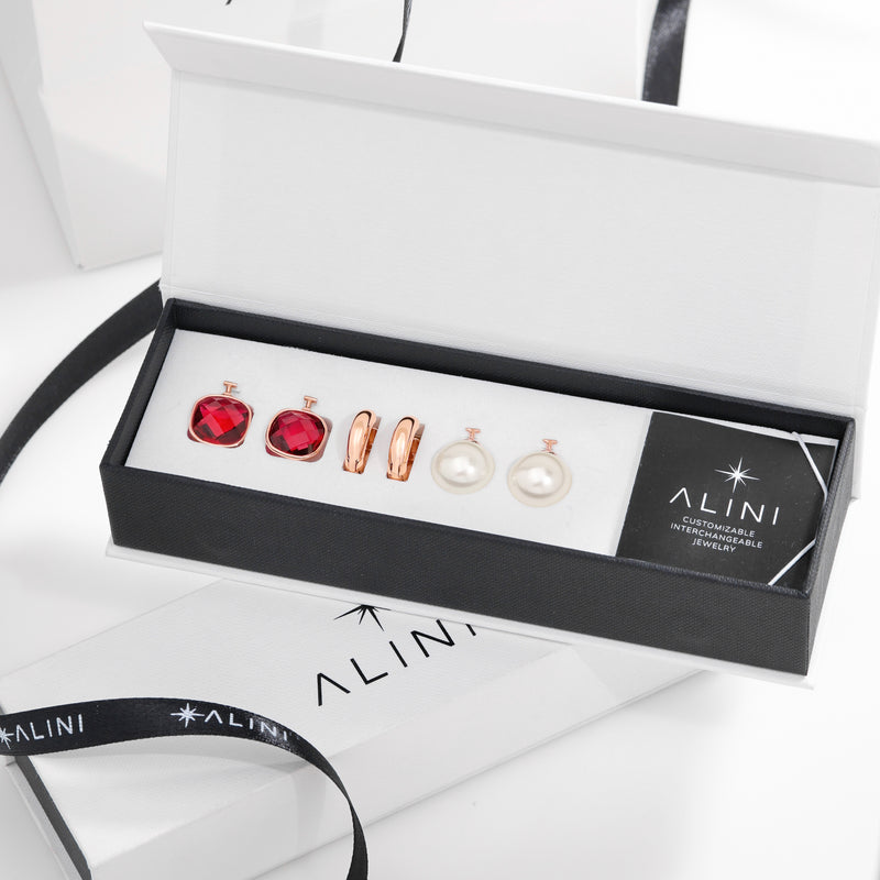 3-in-1 Rose Gold Hoops