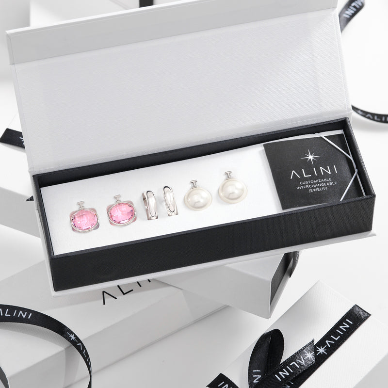 3-in-1 Silver Hoops