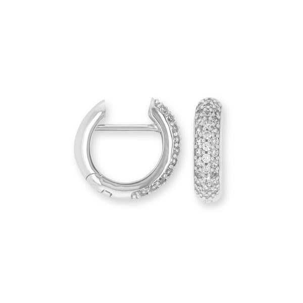 Silver Pavé Hoops